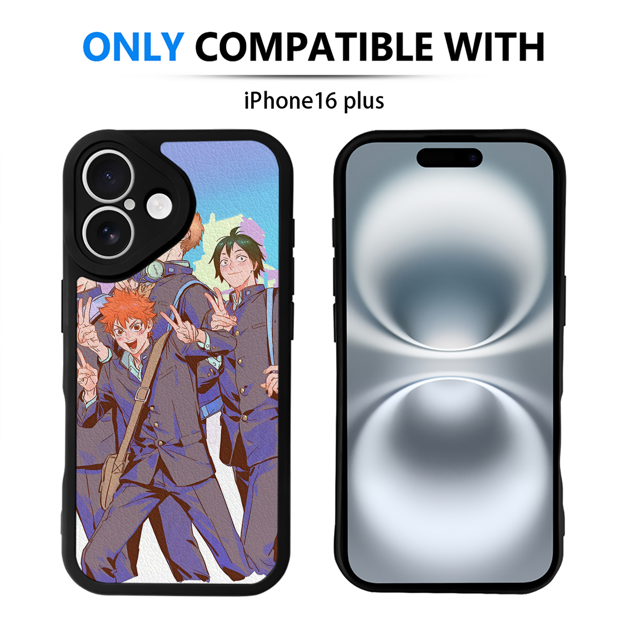 （画像用） ハイキュー!! Haikyu!! 【iPhone 16シリーズ対応】シリコンスマホケース（レザー調） 材質：シリコン